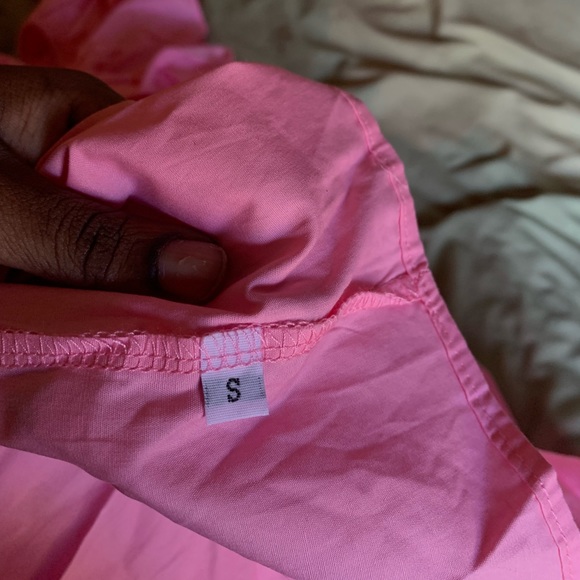 Pink Ruffle Open Back Mini Dress - Picture 7 of 7